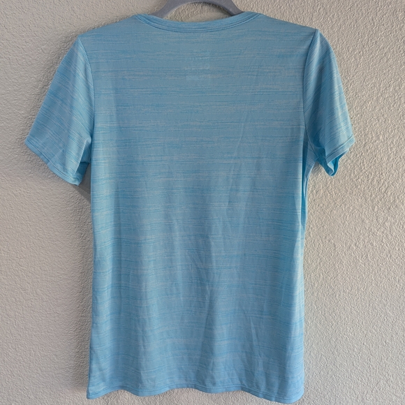 Nike Women's Light Blue V-Neck Top - Picture 2 of 7